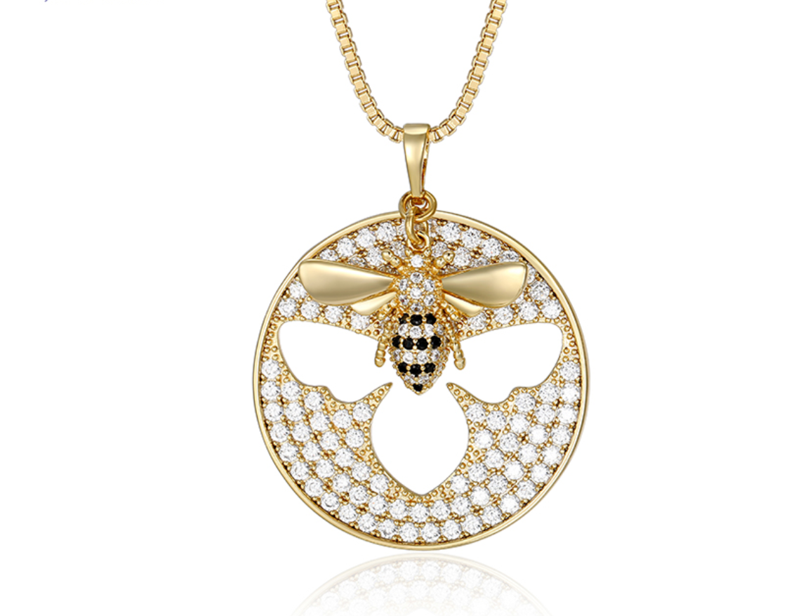 Buzzing Charm Bee Necklace