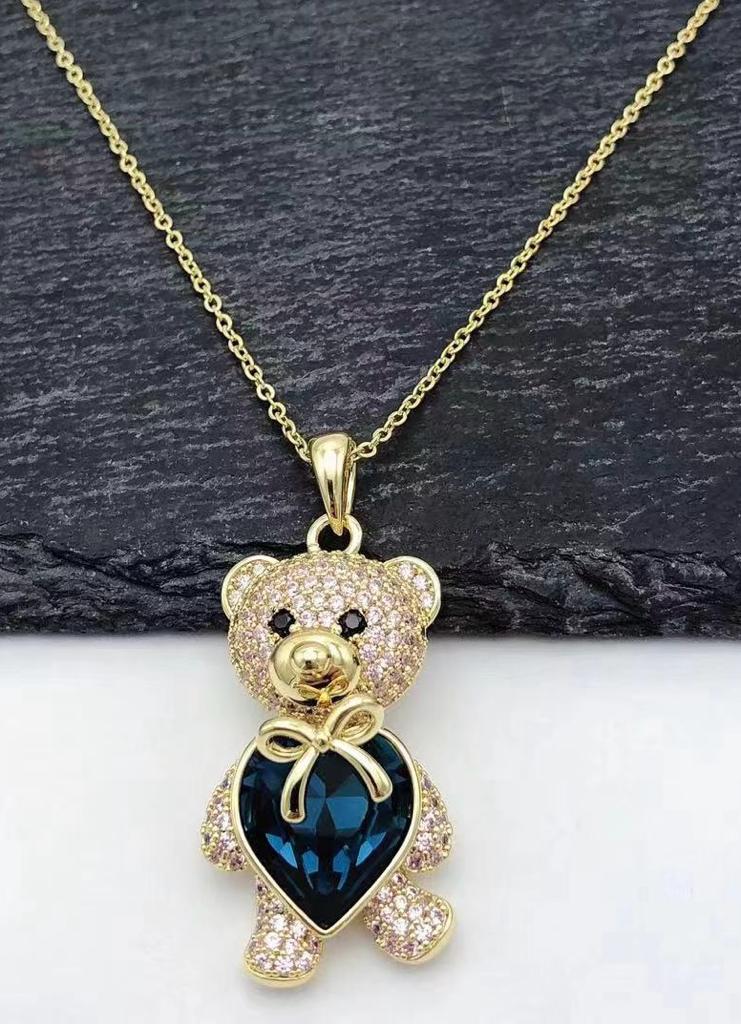 Teddy's Heart Necklace with Swarovski Stone